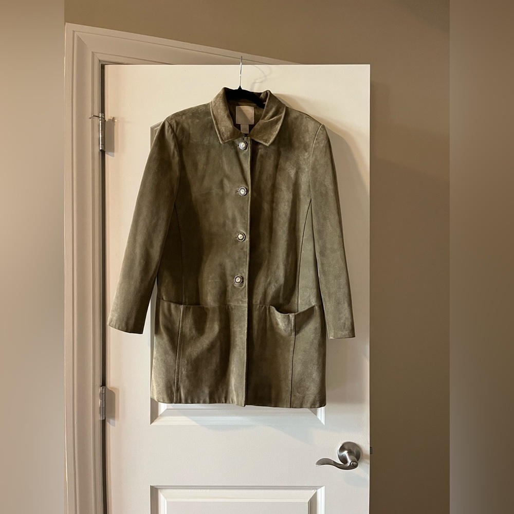 J Jill Suede coat olive green